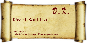 Dávid Kamilla névjegykártya